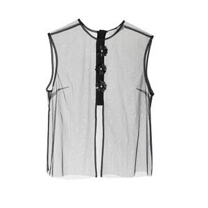 Voya 'Bellatrix' Black Mesh Overlay Top Size S